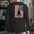American Usa Flag B-1 Lancer Bomber Army Military Pilot Back Print Long Sleeve T-shirt