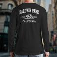 Baldwin Park California Ca Vintage State Athletic Style Back Print Long Sleeve T-shirt