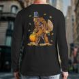 Bigfoot Turkey Pumpkin Thanksgiving Day Boys Men Back Print Long Sleeve T-shirt