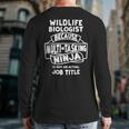Biology Zoology Major Wildlife Biologist Back Print Long Sleeve T-shirt