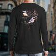 Cute Black Capped Chickadees In Branches Back Print Long Sleeve T-shirt