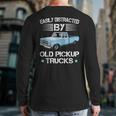Easily Distracted By Old Pickup Trucks Trucker Back Print Long Sleeve T-shirt