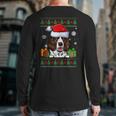 English Springer Spaniel Santa Hat Ugly Christmas Sweater Back Print Long Sleeve T-shirt