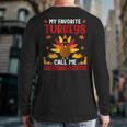 Favorite Turkeys Call Me Advertising Executive Thanksgiving Back Print Long Sleeve T-shirt