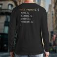 Coding Java Recursive Eat Code Sleep Repeat Back Print Long Sleeve T-shirt
