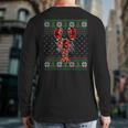Lobster Ugly Sweater Christmas Animals Lights Xmas Back Print Long Sleeve T-shirt