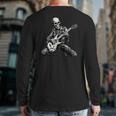 Halloween Skeleton Playing Guitar Rock And Roll Skull Back Print Long Sleeve T-shirt