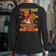 Happy Thanksgiving Day 2023 Pumpkin And Run Cute Turkey Trot Back Print Long Sleeve T-shirt