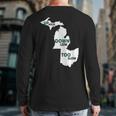 Up High Down Low Too Slow White & Green Back Print Long Sleeve T-shirt