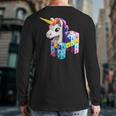 Master Builder Bricks Blocks Play Toys Unicorn Back Print Long Sleeve T-shirt