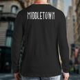 Middletown Vintage White Script Apparel Back Print Long Sleeve T-shirt Middletown Vintage White Script Apparel Back Print Long Sleeve T-shirt