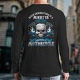 Minister Biker Never Underestimate Motorcycle Skull Back Print Long Sleeve T-shirt