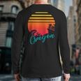 Oregon Coast Sunset Surf Waves And Rocks Back Print Long Sleeve T-shirt
