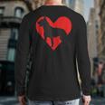 Red Heart Cute Dog Bouvier Des Ardennes Back Print Long Sleeve T-shirt