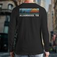 Retro Sunset Stripes Alanreed Texas Back Print Long Sleeve T-shirt