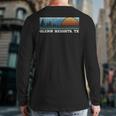 Retro Sunset Stripes Glenn Heights Texas Back Print Long Sleeve T-shirt