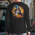 Spooky Shih Tzu Dog Witch Halloween Back Print Long Sleeve T-shirt