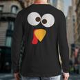 Thanksgiving Matching Family Pajama Turkey Face Back Print Long Sleeve T-shirt