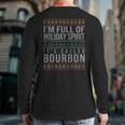 Ugly Christmas Drinking Bourbon Holiday Party Back Print Long Sleeve T-shirt