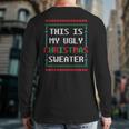 Ugly Christmas Sweater Winter Holidays Warm Clothes Back Print Long Sleeve T-shirt