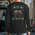Ugly Sweater Christmas Elephant Lover Santa Hat Animals Back Print Long Sleeve T-shirt