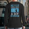 Never Underestimate A Boy With A Bow Arrow Archery Archer Back Print Long Sleeve T-shirt