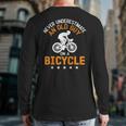 Never Underestimate An Old Guy On A Bicycle Cycling Mens Back Print Long Sleeve T-shirt