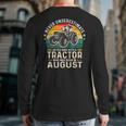 Never Underestimate Old Man With Tractor Born In August Back Print Long Sleeve T-shirt