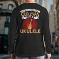 Never Underestimate An Old Man With An Ukulele Back Print Long Sleeve T-shirt