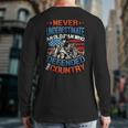 Never Underestimate An Old Man Veterans Day Army Veteran Back Print Long Sleeve T-shirt