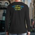 Uplifting Trance Is Life Blue Yellow Remix Back Print Long Sleeve T-shirt