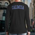 Vintage Calimesa Ca Distressed Blue Varsity Style Back Print Long Sleeve T-shirt
