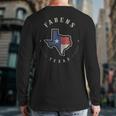 Vintage Fabens Texas State Flag Map Souvenir Back Print Long Sleeve T-shirt
