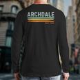 Vintage Stripes Archdale Ny Back Print Long Sleeve T-shirt