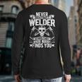 Welding Never Underestimate A Welder Back Print Long Sleeve T-shirt