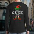 Xmas Cute Elf Family Matching Christmas Pajama Back Print Long Sleeve T-shirt