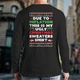 Xmas Due To Inflation This Is My Christmas Ugly Sweaters Back Print Long Sleeve T-shirt
