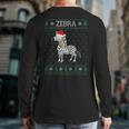 Xmas Zebra Ugly Christmas Sweater Party Back Print Long Sleeve T-shirt
