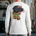 Black Lab Labrador Dog Owners Christmas Xmas Holiday Party Back Print Long Sleeve T-shirt