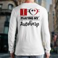 Double Bass Clef Heart I Love Playing My Autoharp Musician Back Print Long Sleeve T-shirt