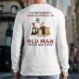 Never Underestimate An Old Man With His Cats Dad Back Print Long Sleeve T-shirt