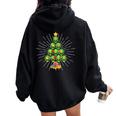 Alien Christmas Tree Xmas Pajamas Pjs Space Christian Women Oversized Hoodie Back Print Black