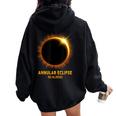 Annular Solar Eclipse 101423 America Annularity Celestial Women Oversized Hoodie Back Print Black