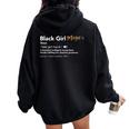 Black Girl Magic Definition Melanin Black Queen Women Oversized Hoodie Back Print Black