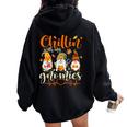Chillin With My Gnomies Nurse Gnome Happy Thanksgiving Fall Women Oversized Hoodie Back Print Black