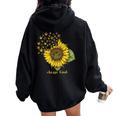 Choose Kind Sunflower Deaf Asl American Sign Language Women Oversized Hoodie Back Print Black