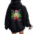 Christmas Santa Deadlift Xmas Weightlift Gym Women Women Oversized Hoodie Back Print Black