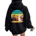 Disc-Golf-Frisbee-Golf Disc Sport-Players Cute Cat Lovers Women Oversized Hoodie Back Print Black