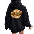 Dope Nanny Girls & Cute Daycare Provider Queen Groovy Women Oversized Hoodie Back Print Black