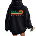 Evergreen Vintage Stripes Adaton Mississippi Women Oversized Hoodie Back Print Black